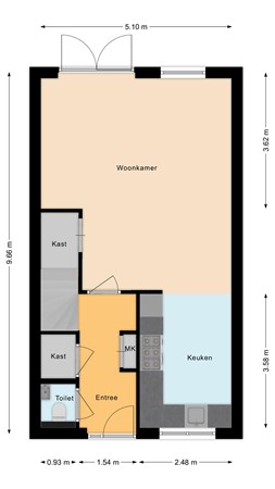 Plattegrond - Burgemeester Timmermanslaan 135, 3481 BR Harmelen - Begane grond.jpg